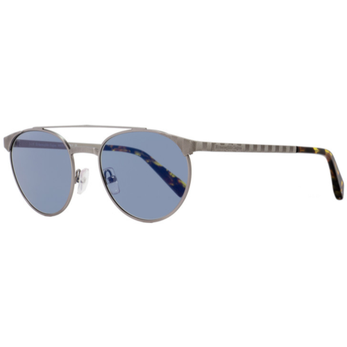 Ermenegildo Zegna EZ 0026 15V Sunglasses Gunmetal / Blue Grey Round Pilot Main Image