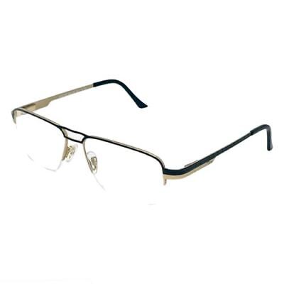 Cazal 7027 001 Men Eyewear Optical Frame Black Gold Rectangle Titanium Main Image