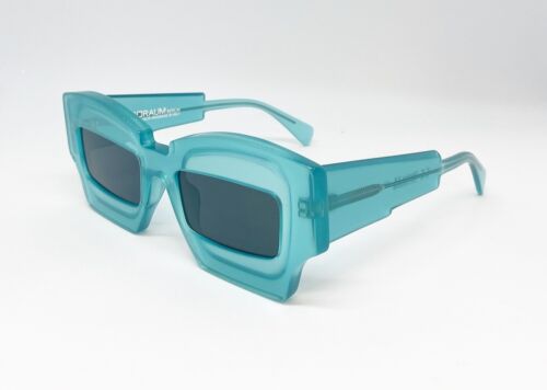 Kuboraum Berlin Maske X6 AM Sunglasses Transparent Teal / Grey Rectangular Main Image