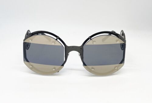 Pugnale Oblo 218S100 Sunglasses Steele Grey Mirrored Round Handmade Italy Gallery Image 0