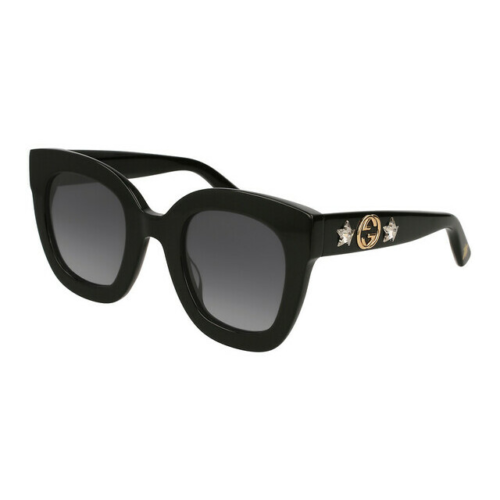 Gucci GG0208S 001 Sunglasses Black / Grey Gradient Square Main Image