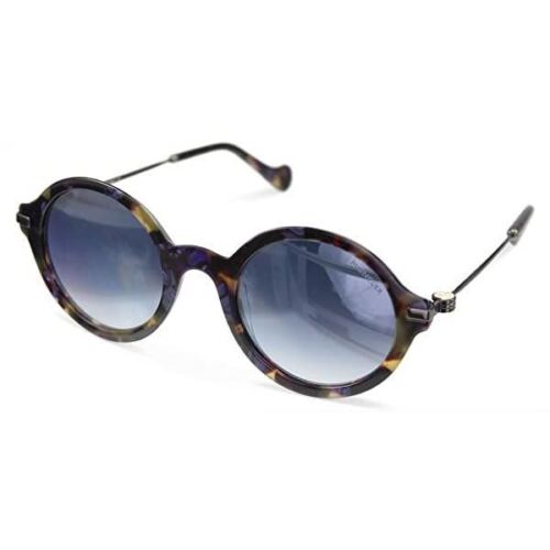 Moncler ML0081 55X Women Sunglasses Tortoise Marble Blue / Grey Gradient Round Main Image