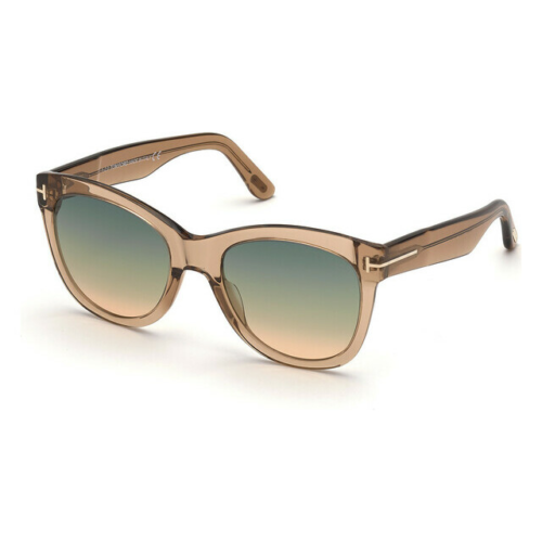 Tom Ford Wallace FT 870 45P Sunglasses Transparent Caramel / Green Rose Gradient Main Image