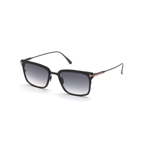 Tom Ford Hayden FT 831 01K Sunglasses Black Gold / Grey Gradient Square Titanium Main Image