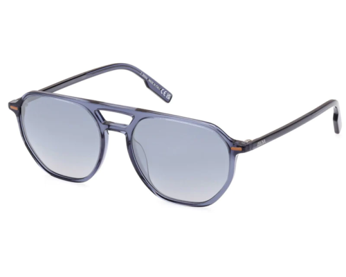 Ermenegildo Zegna Leggerissimo EZ 0212 90W Sunglasses Transparent Blue Gradient Main Image