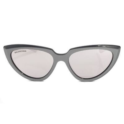 Balenciaga BB0182S 004 Women Sunglasses Ruthenium Silver / Grey Mirror Cat Eye Gallery Image 0