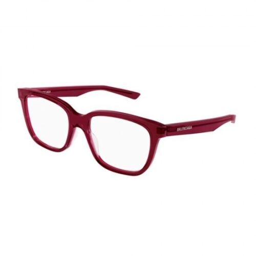 Balenciaga BB0078O 006 Women Eyewear Optical Frame Ruby Red Transparent Square Main Image