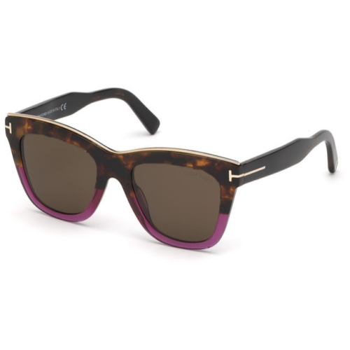 Tom Ford FT685 Julie 56E Women Sunglasses Havana Gradient Purple / Brown Square Main Image
