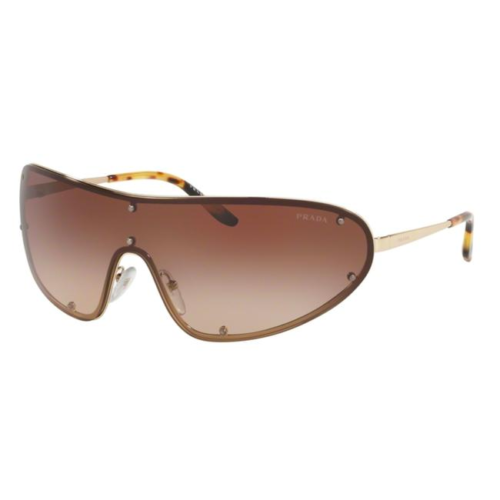 Prada SPR 73V ZVN-6S1 Women Sunglasses Gold / Brown Gradient Shield Main Image