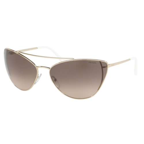 Prada SPR 65V ZVN-3D0 Women Sunglasses Silver / Brown Gradient Butterfly Main Image