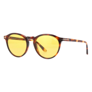 Tom Ford Aurele FT 904 53E Sunglasses Havana / Yellow Round Main Image