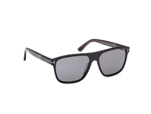 Tom Ford Frances FT 1081-N 01D Sunglasses Black / Grey Polarized Square Main Image
